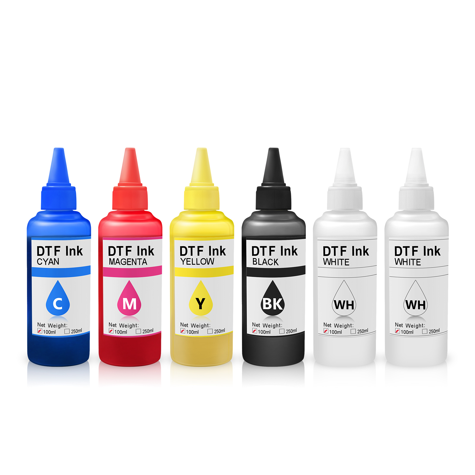Ocinkjet 100ML 5 Colors A3 30CM 60CM Vivid Color DTF Ink For Epson L1800 XP600 DX5 L805 Printer