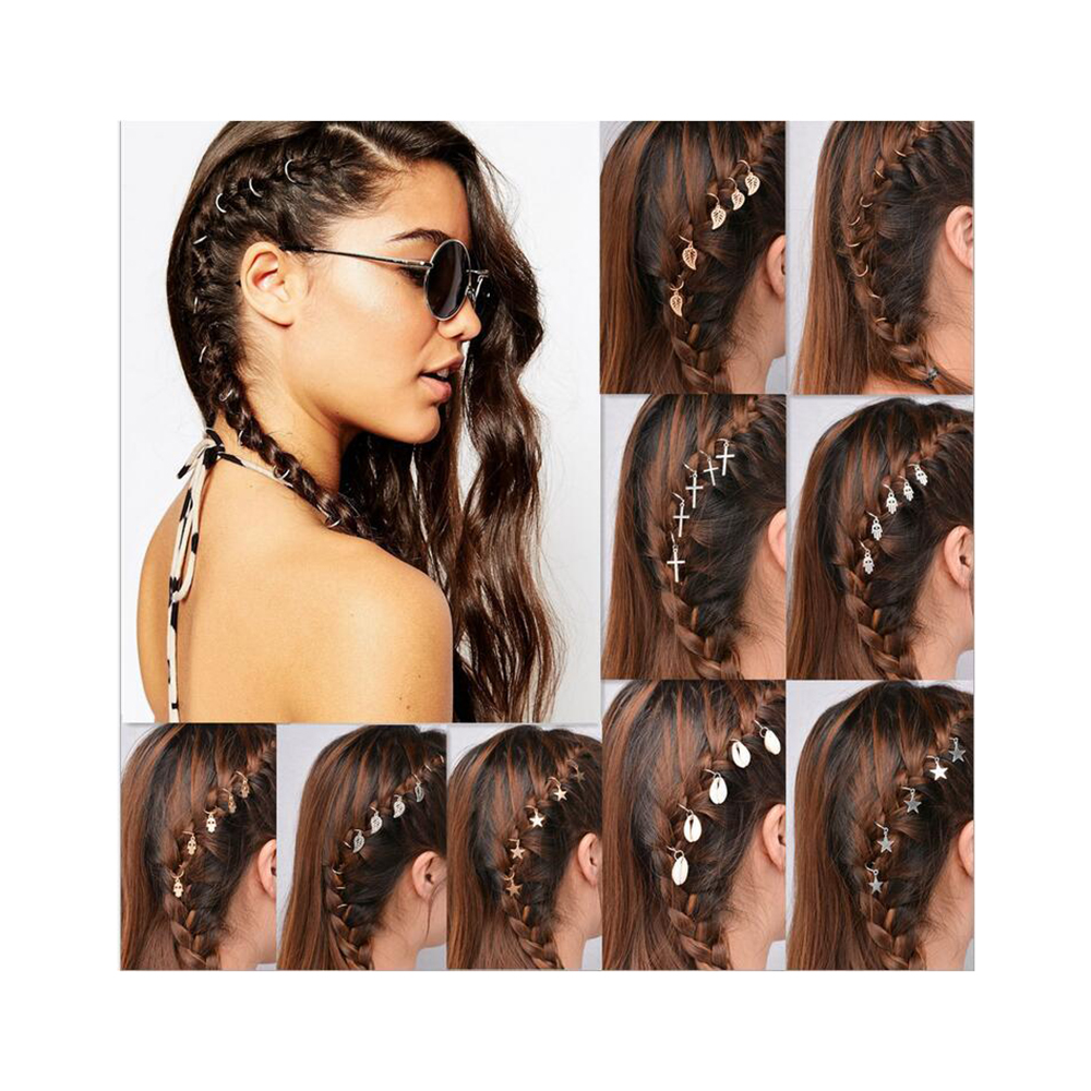 AIFANLIDE Wholesale Hair beads for braids accessories Easy to Use Cuffs Braid Rings Hair Jewelry Pendants Hair Cuffs