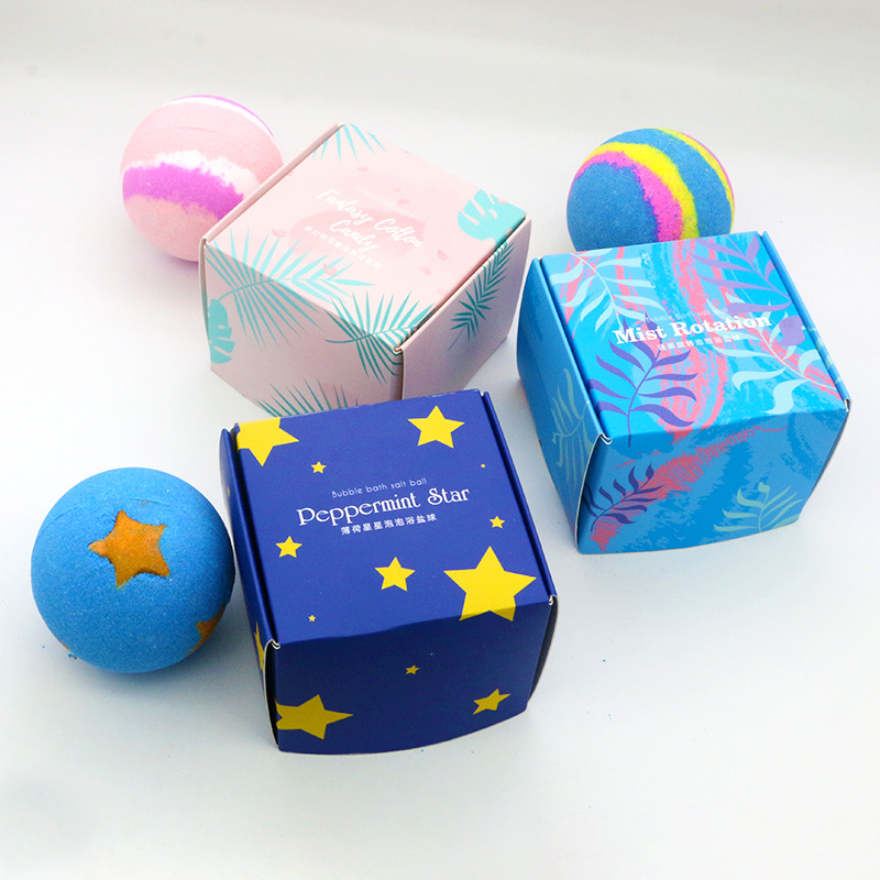240g Blue Star bubble ball pink cotton candy bath ball explosion salt ball gift box