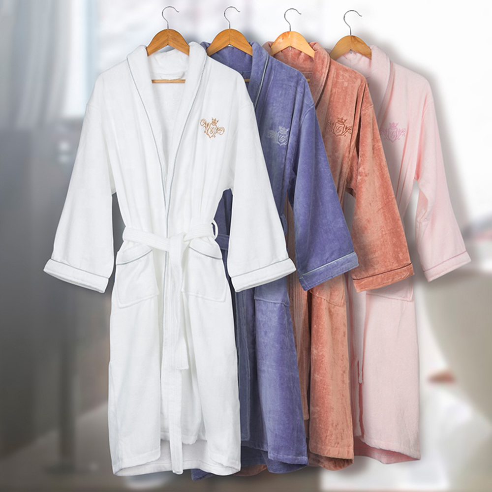 Hot Sale Unisex Luxury 100% Cotton Woven 5 Star Hotel Customized Lingerie Robes Women