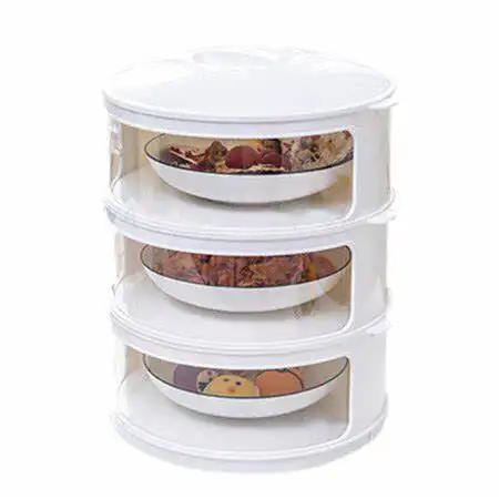 5 Layer Keep Food Warm Plate Cover Multilayer Dish Stackable Plastic Insulated Box Organizer Storage Dining Food Cover