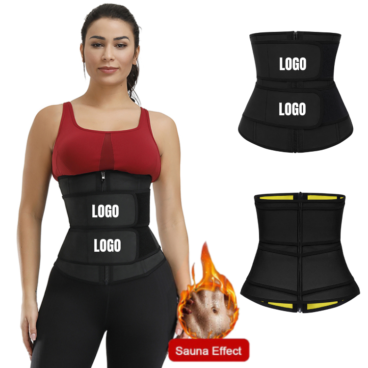 Custom Logo Best Selling Fashion Quality Affordable Double Belt Neoprene And Latex Waist Trainer Private Label