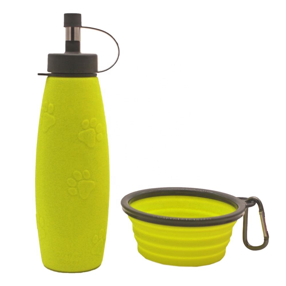 hot sales 600ml durable colorful silicone folding collapsible sport drinking water bottle