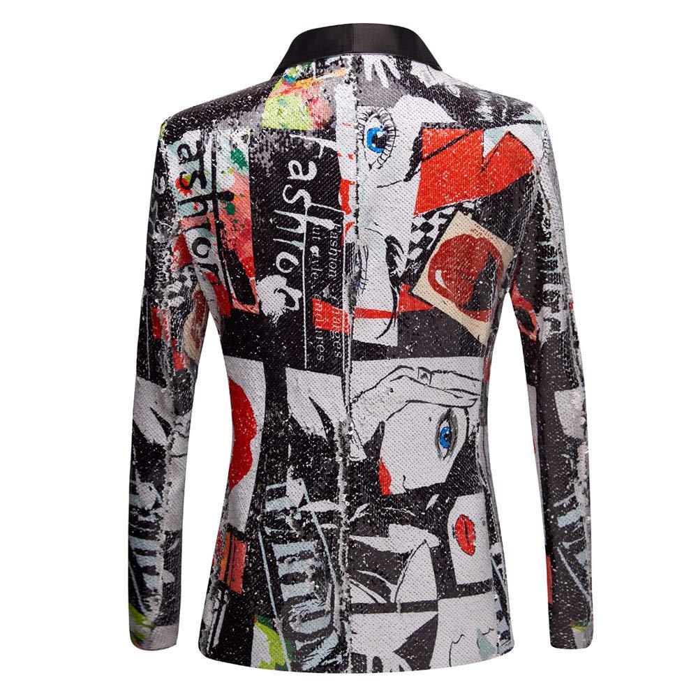 Men's fashion pattern shawl lapel sequin blazer