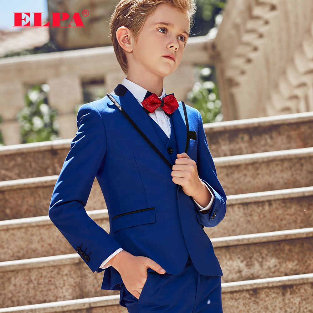 ELPA slim fit Новый Модный дизайнерский комплект из 3 предметов, детское праздничное платье, торжественные костюмы для мальчиков