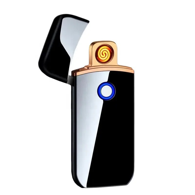 New Windproof Double Sided USB Rechargeable Lighter Metal Rechargeable Cigarette Lighter Smoking Accessories