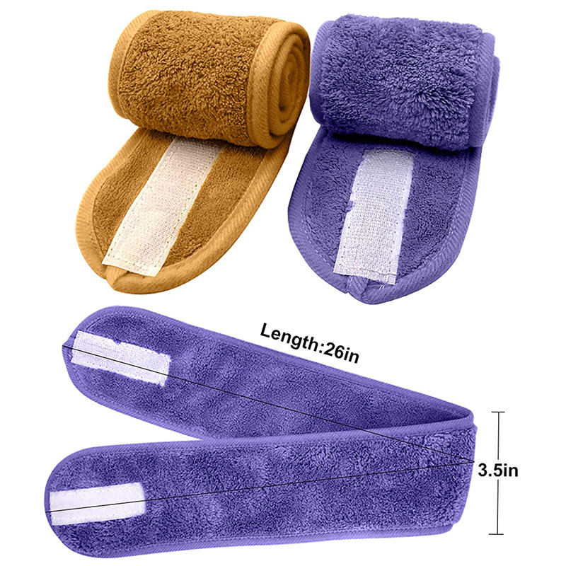 Women Adjustable Makeup Hair Band Spa Headband with Magic Tape Head Wrap for Face Care Makeup and Sports