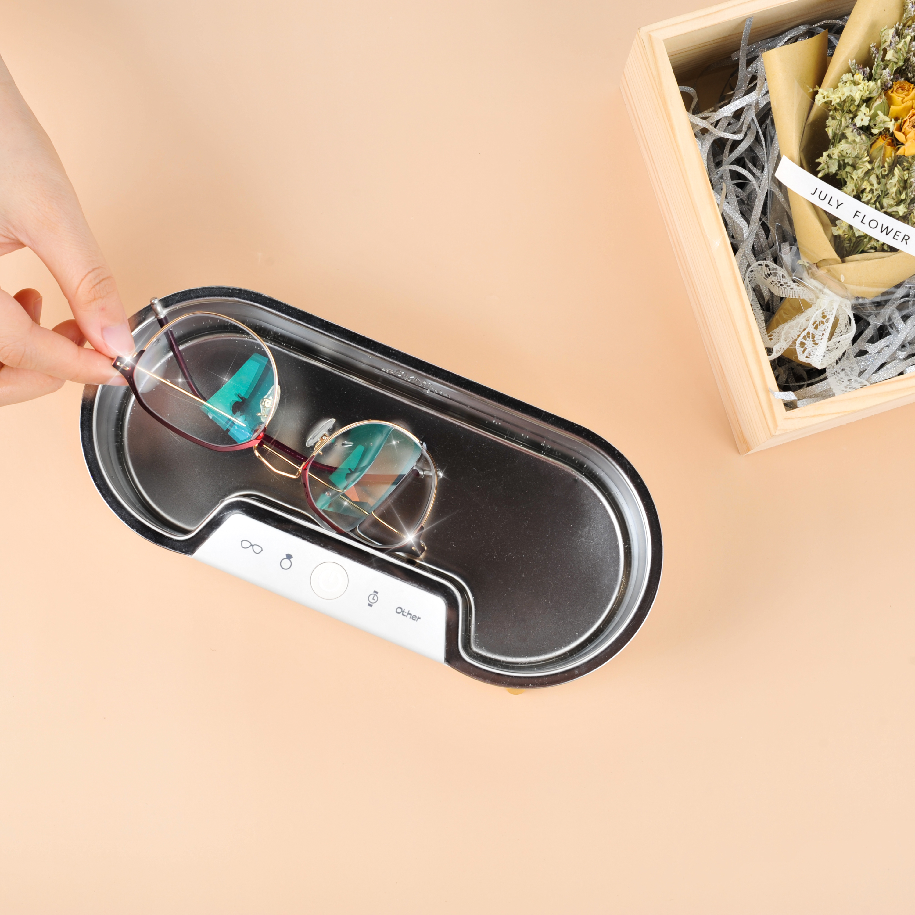 Wholesale Mini Household Glasses Makeup Tools Portable Digital jewelry ultrasonic cleaner Generator