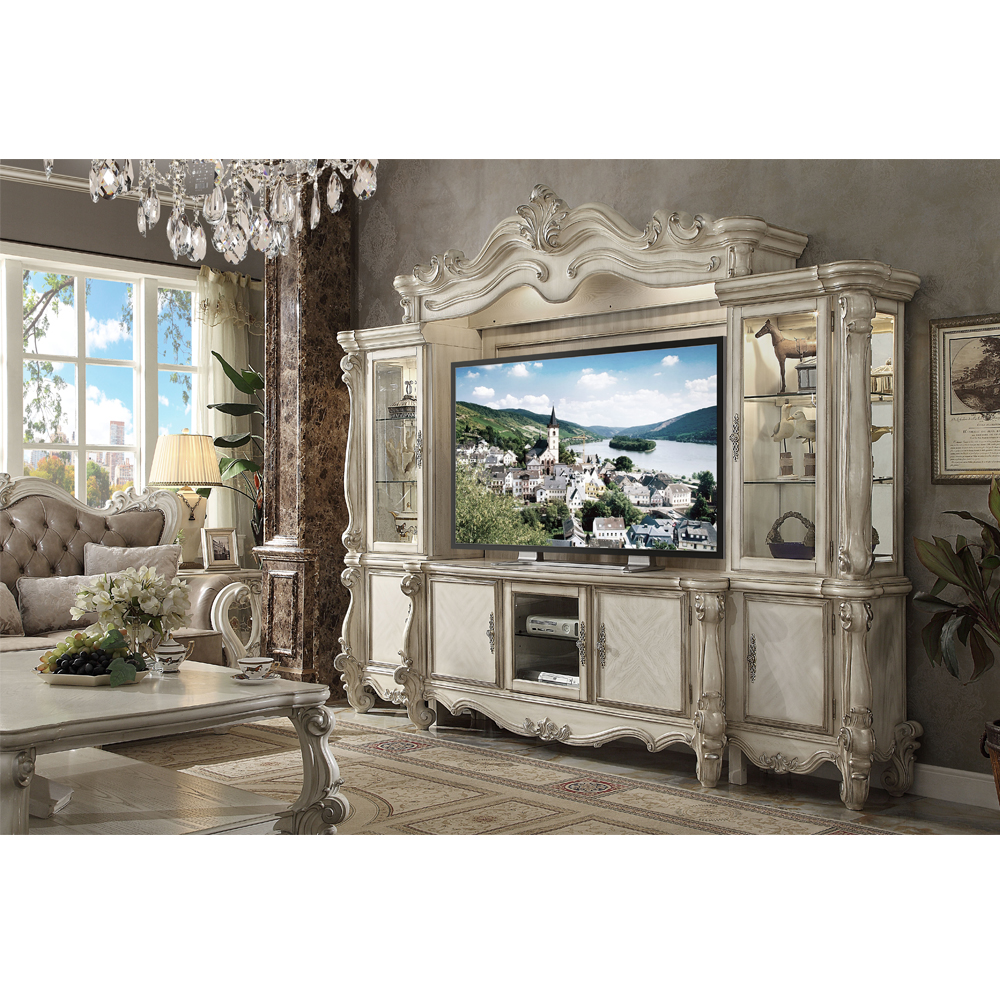 Modern wood tv stand with storage cabinet for home use