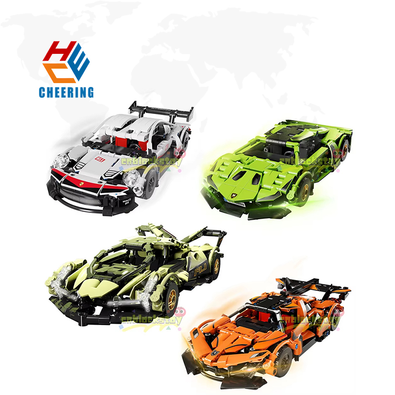 MJI 1:20 Cool Famous Sports Racing Car MOC Bricks Model Building Block Car Plastic Build Block Set Toy 8900 8901 8902 8903