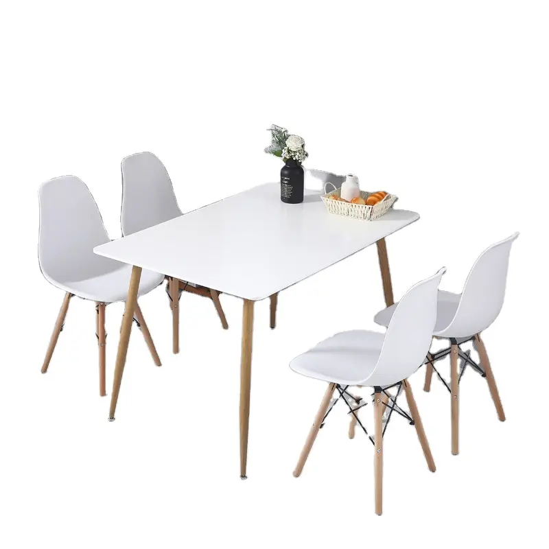 Scandi style black white wooden dining room furniture 80*80cm square dining table with 4 legs for restaurant and cafe