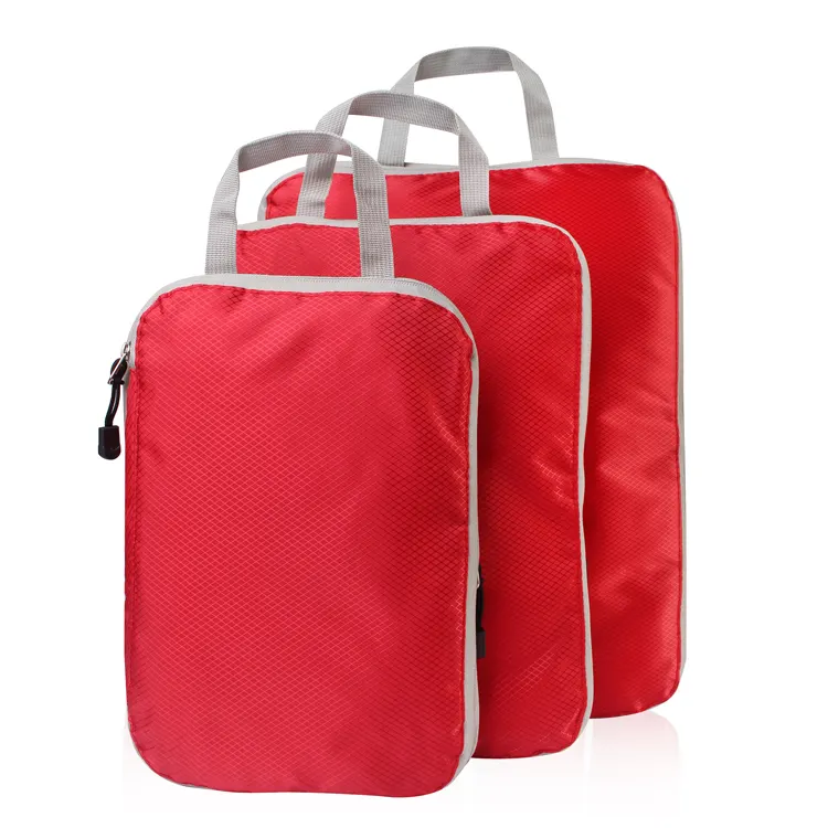 Compression Luggage Travel Organizer Storage Bag 3 Set Expandable Packing Cube