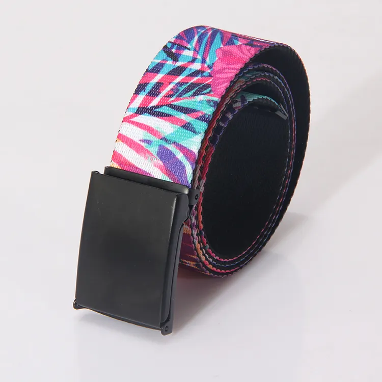 Custom Fashion Polyester Fabric Sublimation Logo Belts