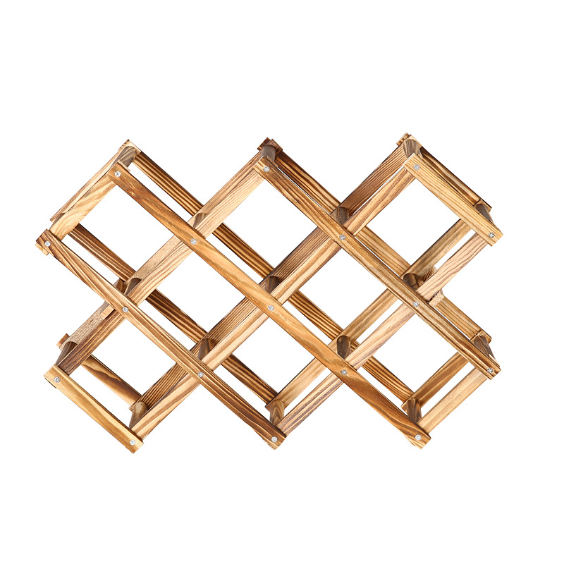 Collapsible Wooden Wine Racks Bottle Cabinet Stand Holders Wood Shelf Organizer Storage for Retro Display Cabinet