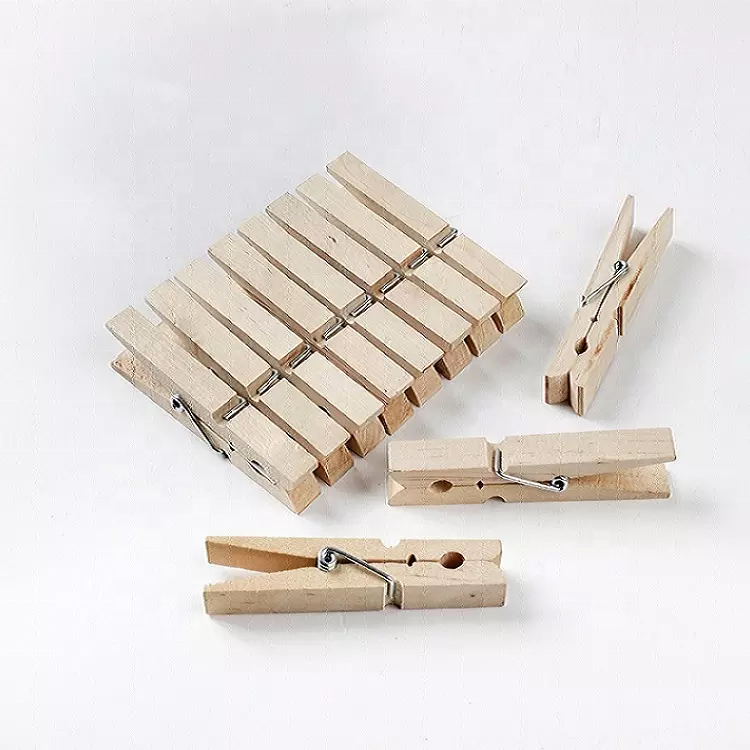 Wholesale Natural Bamboo Clothes Pegs Flexible Wooden Laundry Craft Hanging Clips Functional Clothespins for Drying Clothes