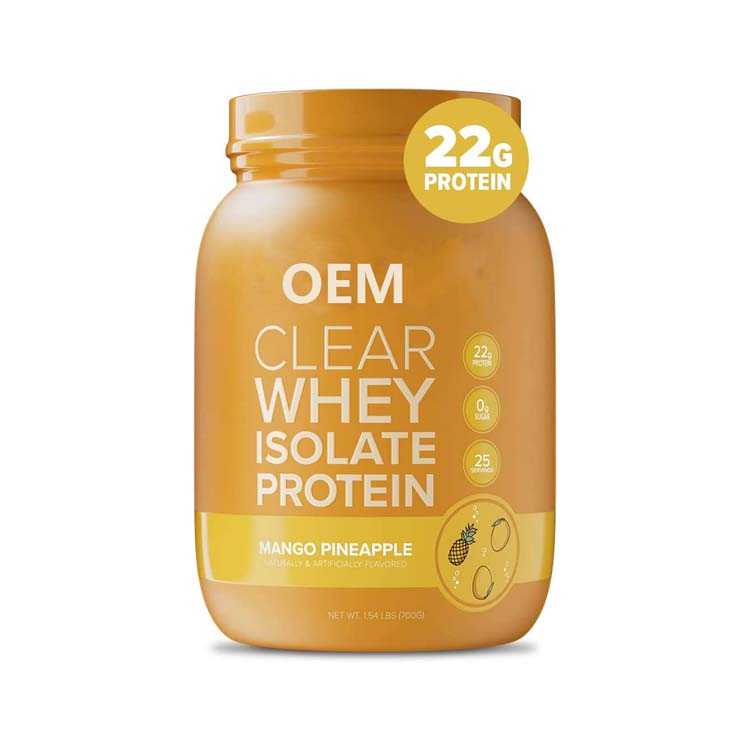 Hot Sale OEM Clear Whey Isolate Protein Powder Zero Lactose Zero Sugar Keto-Friendly Mango Pineapple Flavor