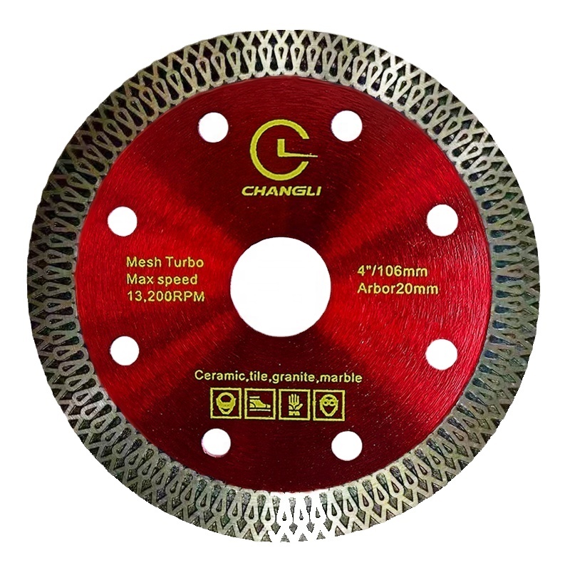 China Factory Sale 106 mm X Mesh High Precision Masonry Cutting Tools Wet Ceramic Tile Cutting Disc Porcelain Diamond Saw Blade
