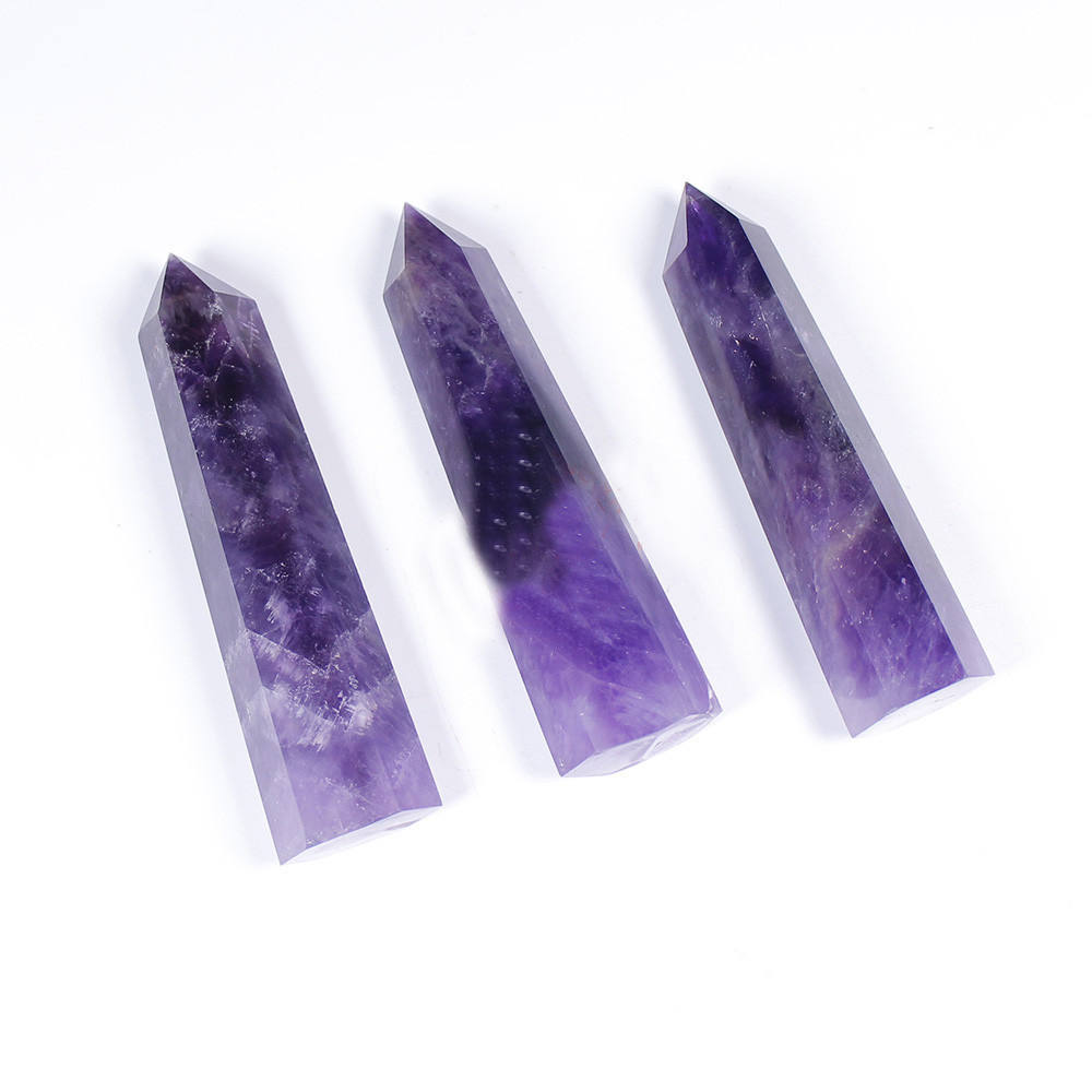 Natural Crystal Wands Amethyst Crystal Faceted Reiki Chakra Meditation Therapy Amethyst Wand