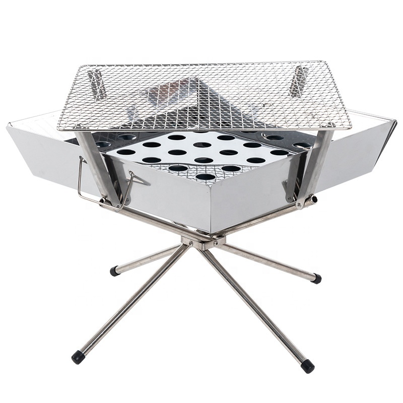 Outdoor portable grill charcoal grill multi-functional camping picnic fire rack