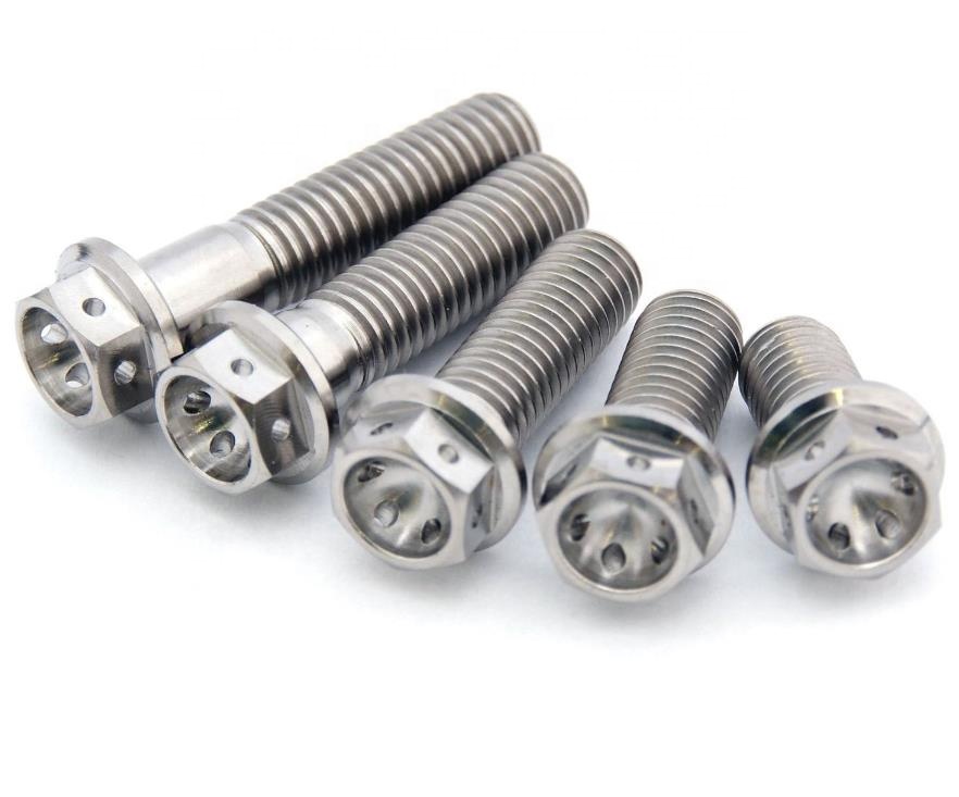 Титановый фланцевый болт с шестигранной головкой M6, M8,M10,M12,M14