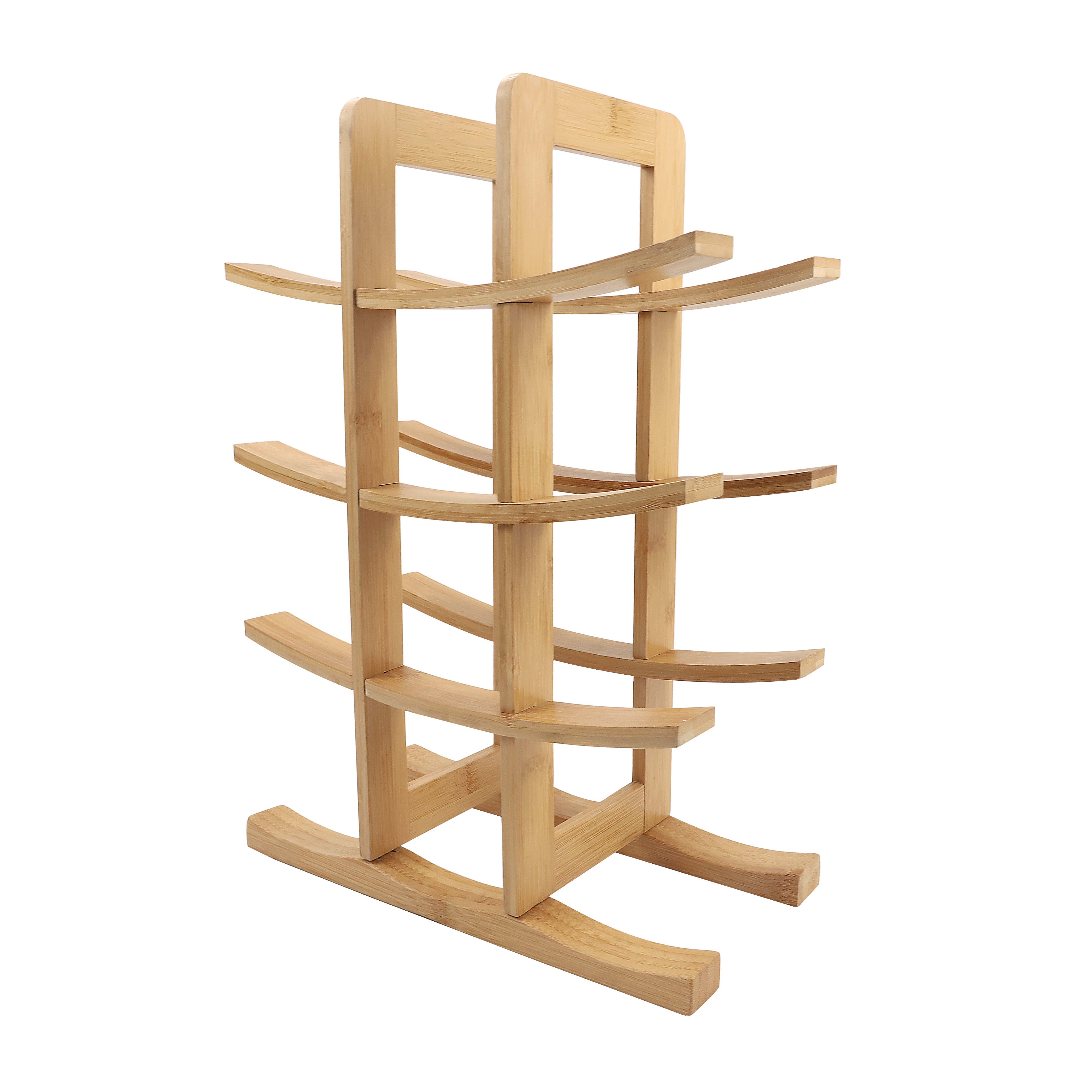 Bamboo 12-Bottle Wine Rack Bottle Holder Countertop Storage Removable Assembly