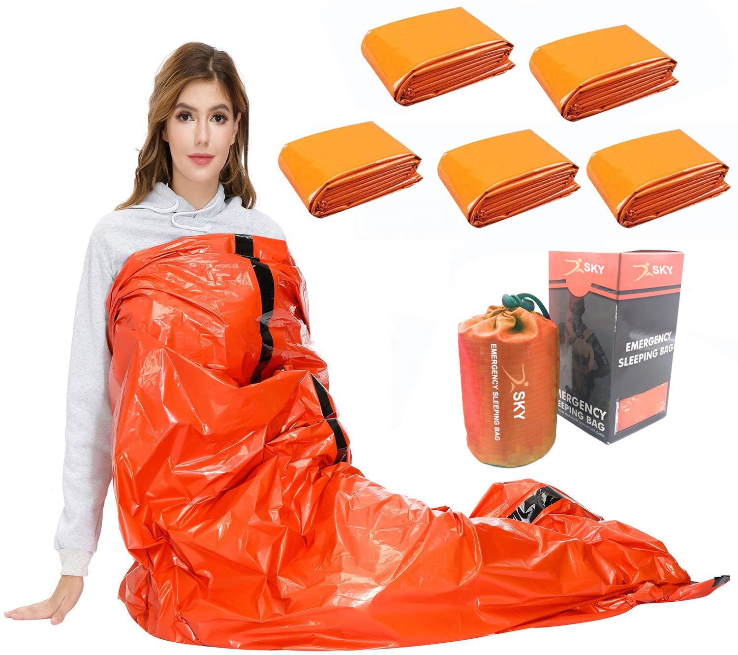 Тепловое пространство PE Mylar аварийный спальный мешок Bivvy аварийный укрытие для активного отдыха