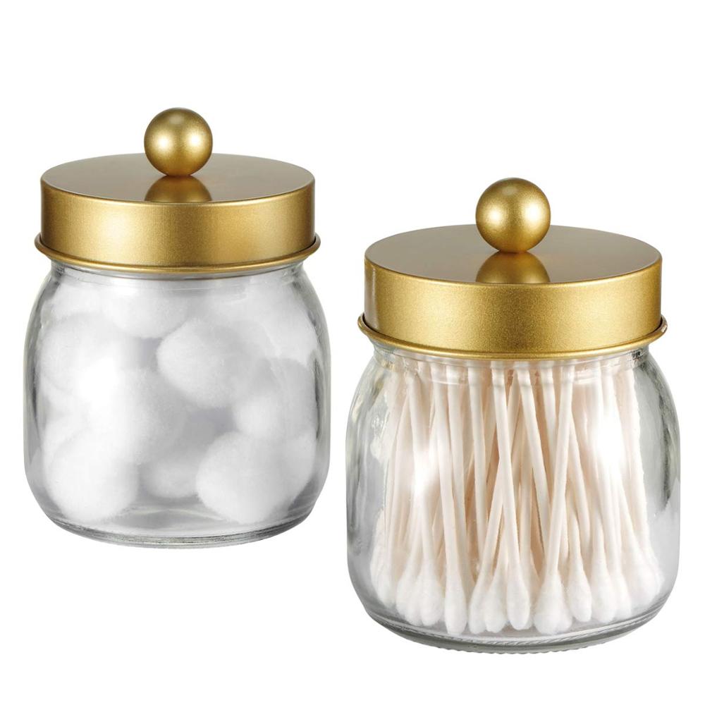 Крышка контейнера с золотой отделкой 8 унций Mason Jar Qtip/аксессуары для волос