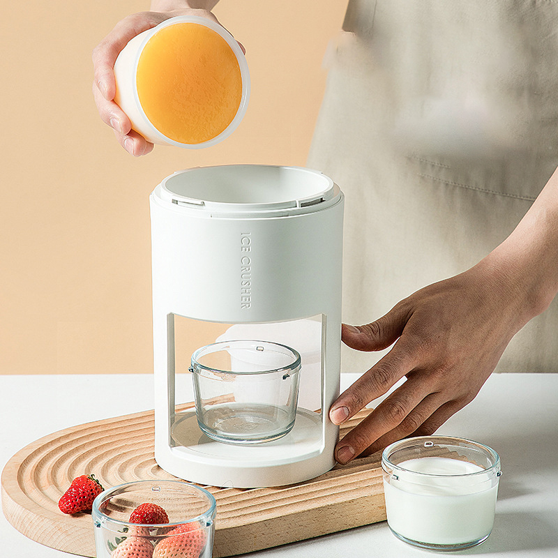 Portable Shaved Ice Machine Manual Snow Cone Machine Ice Crusher Machine Ice Cube Tray Kitchen Tool