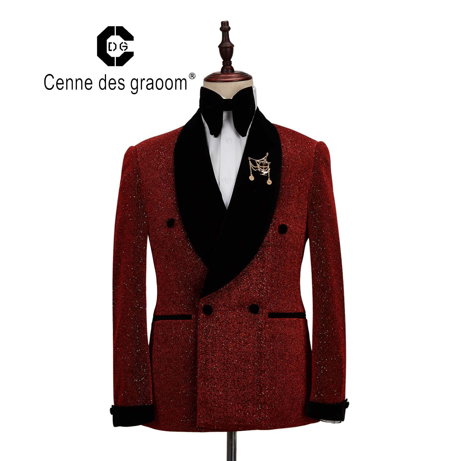 Cenne des Graoom форменная одежда блестящий тонкий костюм из 2 предметов накидка с отворотом бальное Вечернее платье смокинг пиджак черные брюки