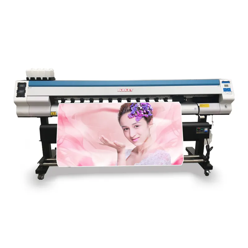 1.8m audley cheap eco solvent printer installs 1 or 2 XP600 head for advertisement printing