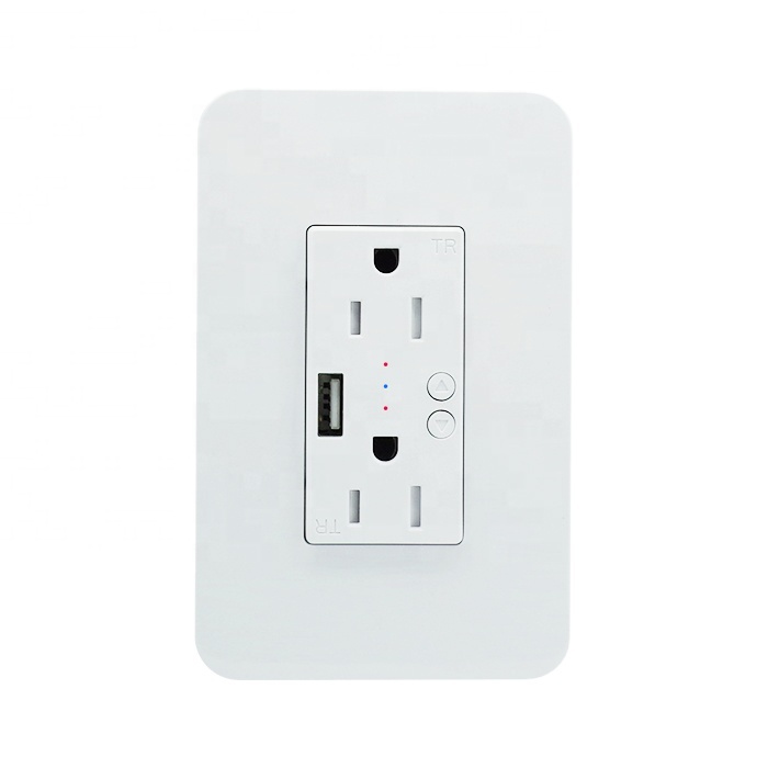Новый дизайн 2 способа двойной мощность на выходе работает с Alexa с USB WiFi смарт-розетка USB настенная розетка