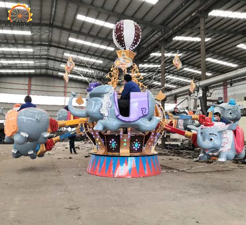 zhengzhou factory new dumbo amusement games flying elephant rides with lowest price for sale