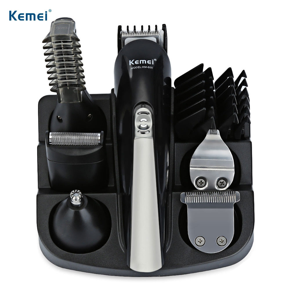 Kemei-600 11 в 1 многофункциональный машинки для стрижки волос для парикмахера для мужчин профессиональный электрический Аккумуляторный триммер для волос триммер для бороды бритва