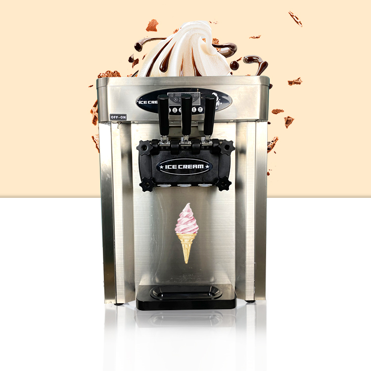 Popular rainbow system portable table top soft serve ice cream machine three flavors automatic soft ice cream vending machine