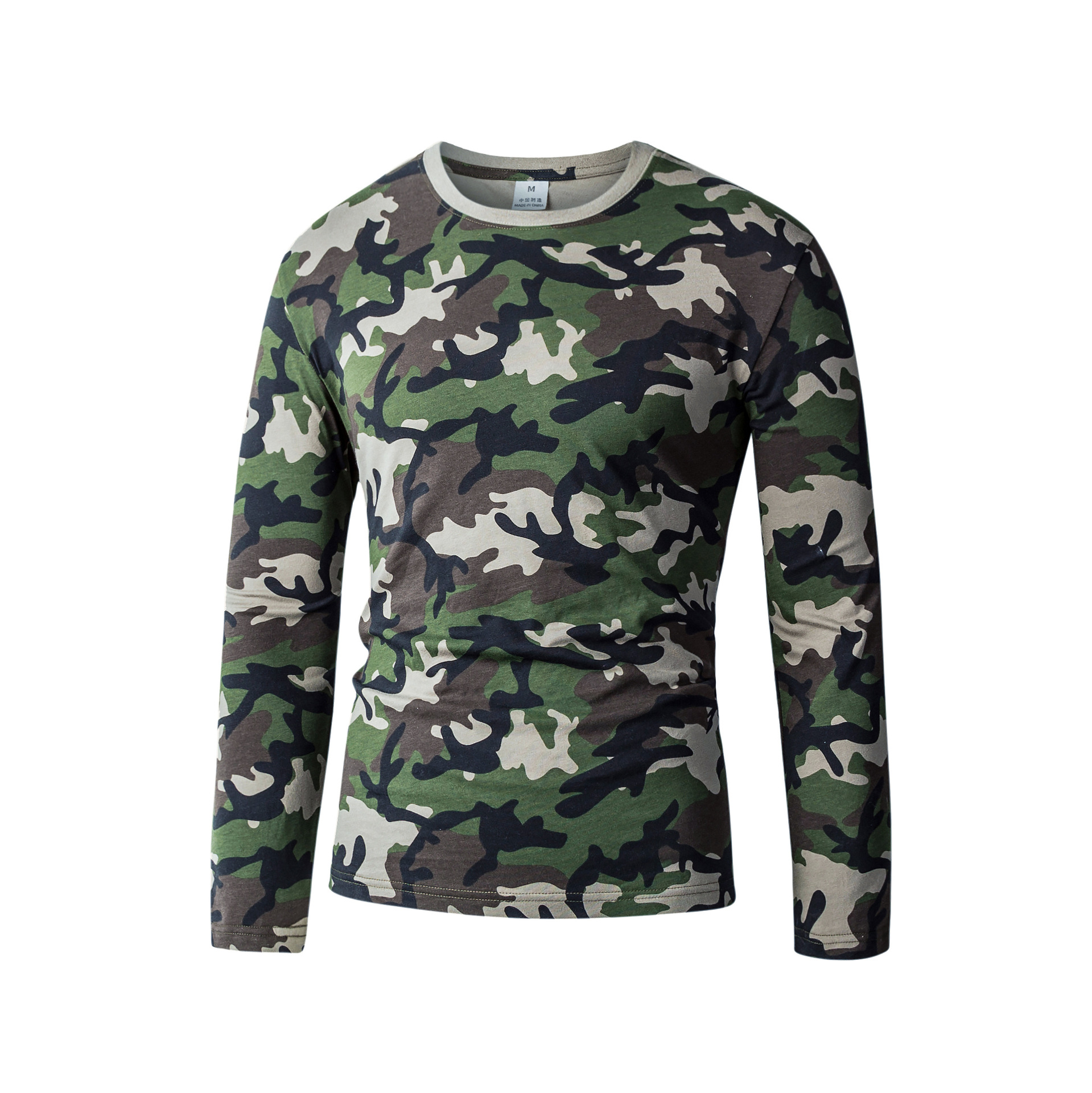 Hot Sell 100% Cotton Long Sleeves Camo Shirts For Adults Mens Outdoor Fisherman Protection Wear T- Shirt