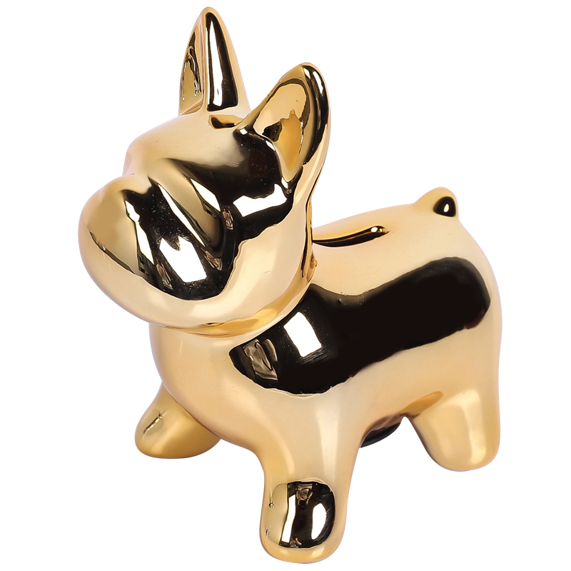 Nordic Modern Creative Light Luxury Decoration Golden Dog Decoration Desktop Small Animal Decoration Ride on Car