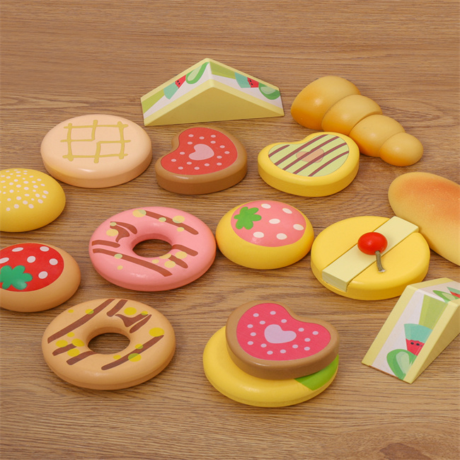 Girls's Cake Shop Role Play Pretend Wooden Cake Toy In Kitchen Toys Wood Educational Toys