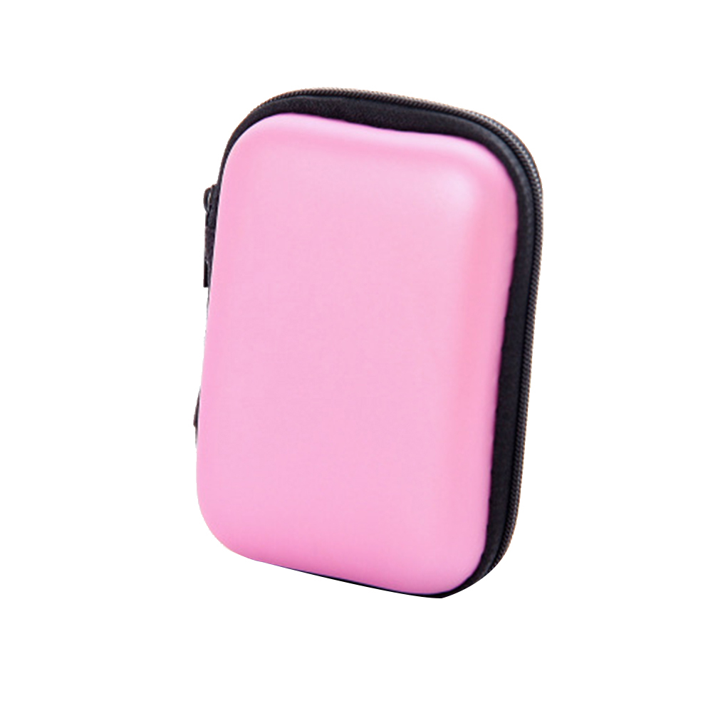 Portable Square Nylon USB Disk Earphones Storage Bag Organizer Case