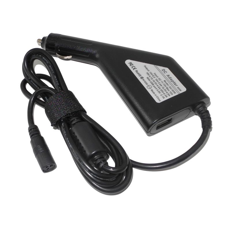 Multi-type 90W 19V 4.74A Power Supply Car Charger Laptop Adapter with USB 5V 2A for SmartPhone
