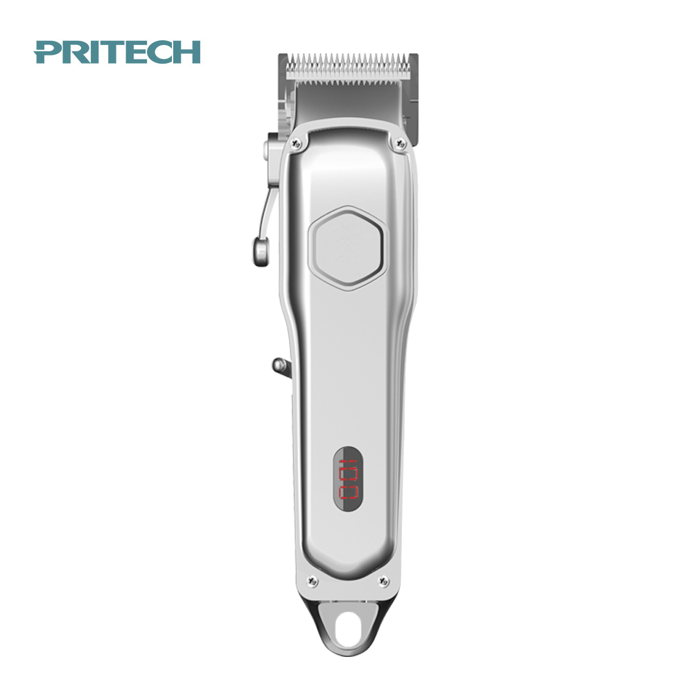 PRITECH полный корпус металлический корпус ЖК-дисплей профессиональный салон аккумуляторная электрическая машинка для стрижки волос