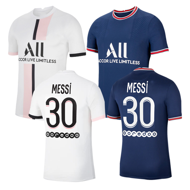 22 Fans Real Man Thai Quality Ronaldo Messi #30 Embroidery Logo Customized Football Kit Club Jersey