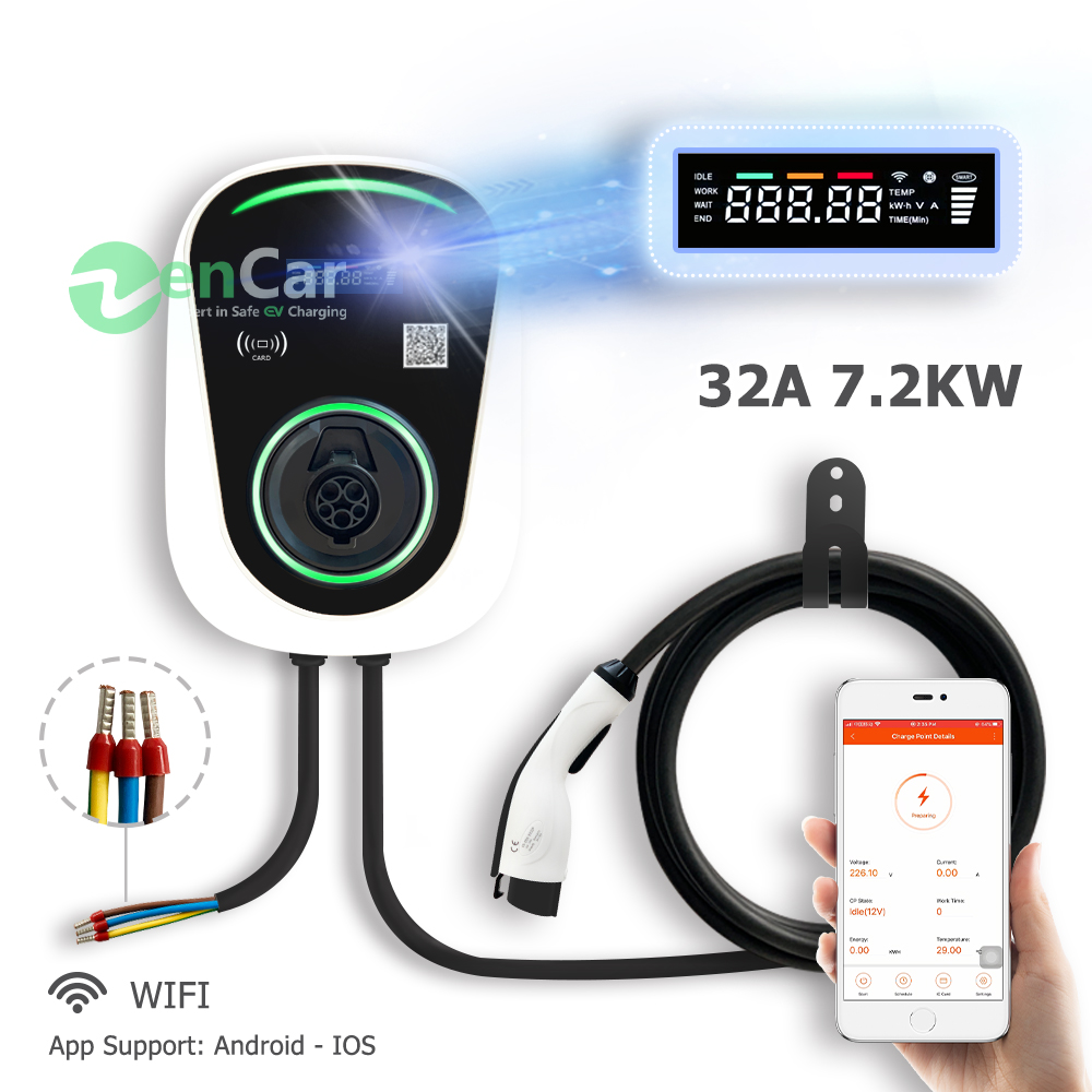 Duosida j1772 evse настенная коробка ev зарядная станция 32A 7.2KW с WIFI RFID