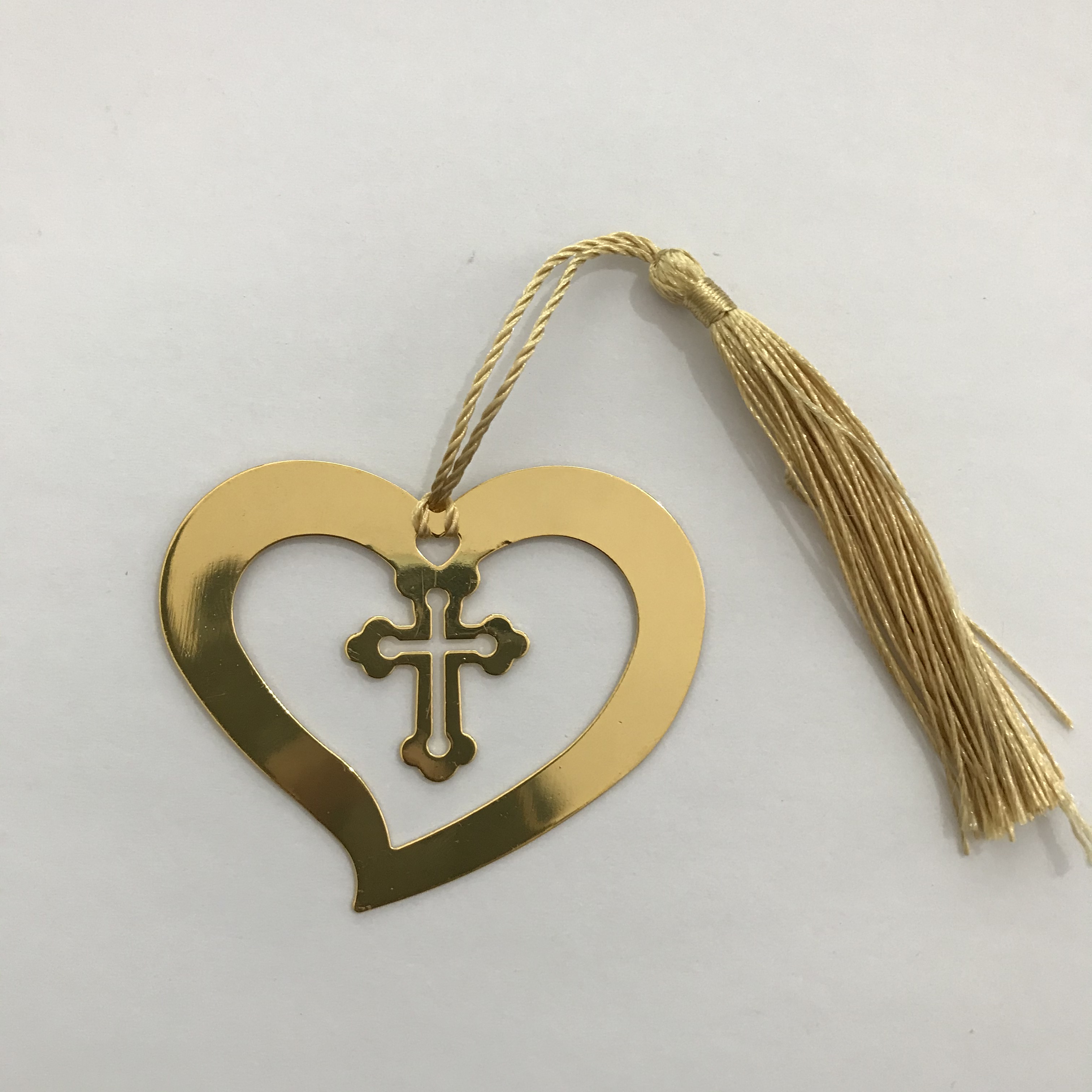 New design custom metal Gold Heart Stainless Bookmark