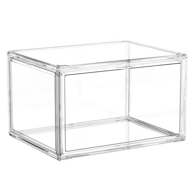 Entirely Transparent Plastic Shoe box Foldable 6 surface plate clear shoes Organizer 2 or 4 doors Toy doll and hat storage bin