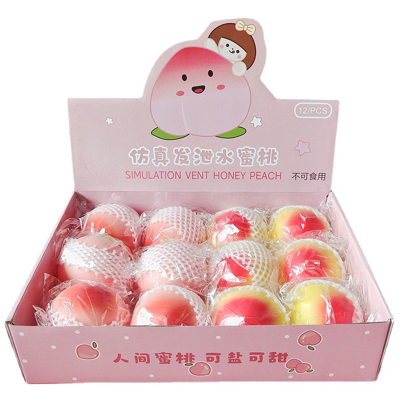 EE456 имитация персикового мини кавайные сквиши Mochi снятие стресса Симпатичные вентиляционные персики Разминающие сжимаемые игрушки