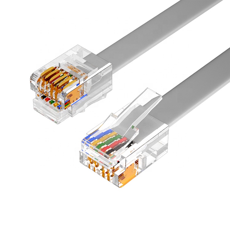 Высокоскоростная связь 20251 26 awg медный проводник ПВХ медный для дома и улицы 6p6c 6 основных Плоский Телефонный Кабель rj12 Кабель rj12 6 жильный кабель