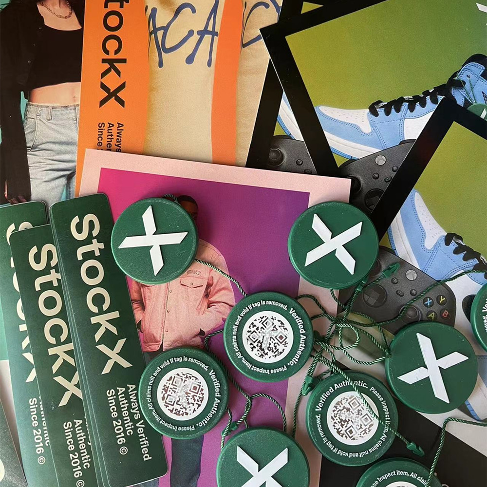 2022 Новая Обновленная бирка StockX зеленая круглая бирка Rcode наклейки листовка пластиковая пряжка для обуви проверенная оригинальная бирка