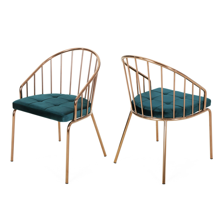 Free Shiping within the U.S. Stainless Steel Frame Modern Velvet Dining Chairs