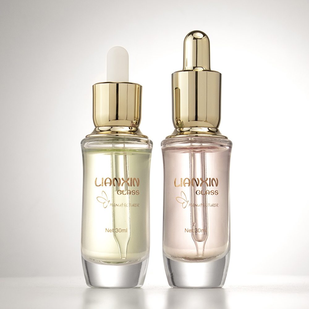 Custom logo pink empty cuticle oil bottle with dropper wholesale luxury hair oil 30ml glass bottle with pipette