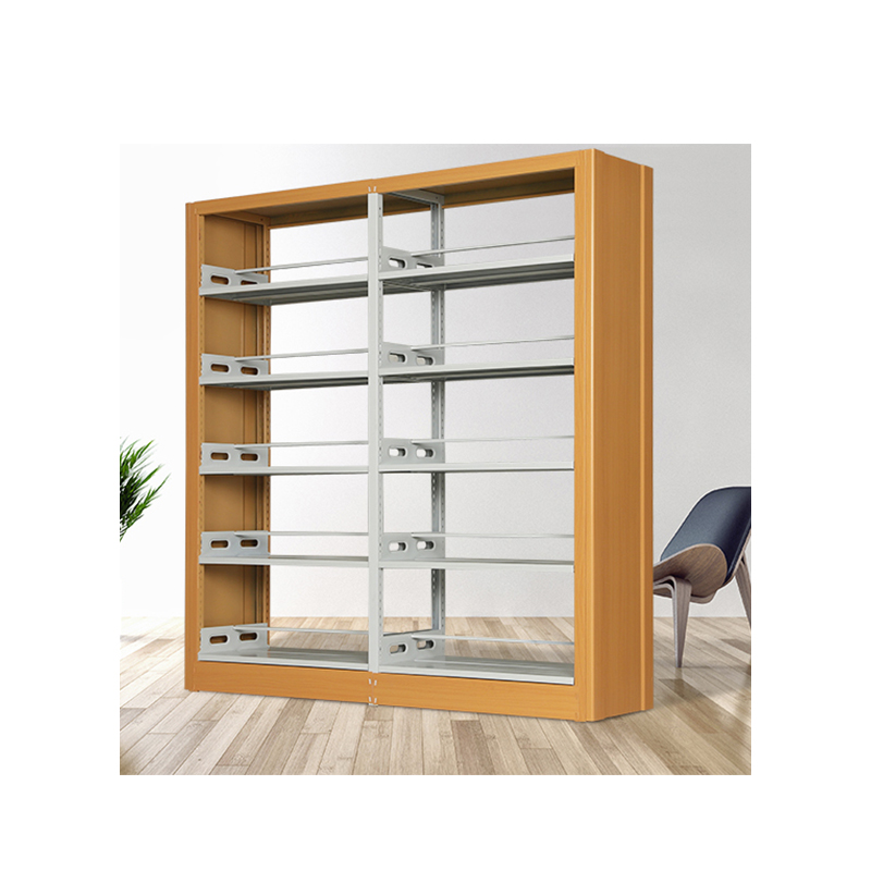 Cheap Metal Steel Iron Book Shelf Double Sided Storage Industrial School Furniture Library Bookshelf